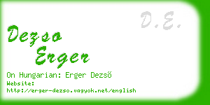 dezso erger business card